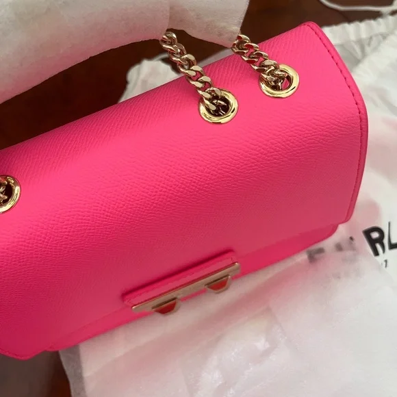 NWT Furla Mini Crossbody Bella Fuxia Fluo - Picture 6 of 7
